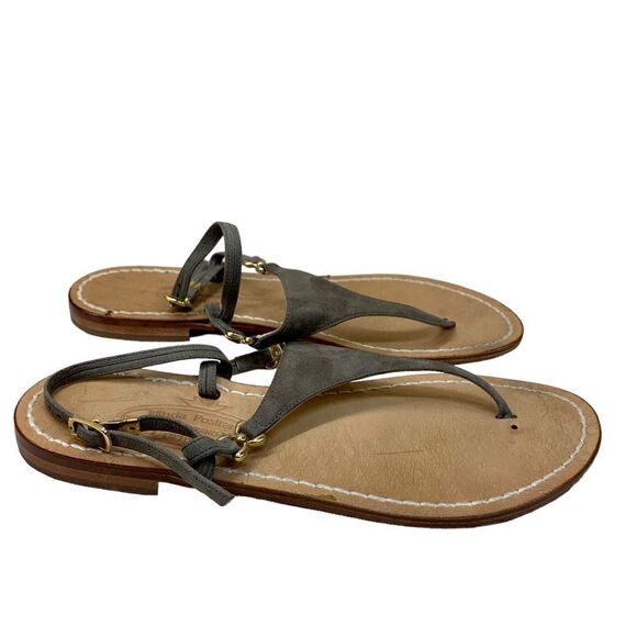 Moda Positano L'Originale Suede Thong T Post Sandals 10 / 10.5 Brown - Picture 3 of 6